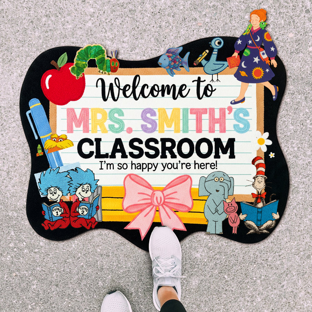 Classroom Welcome Mat Personalized Gifts For Teacher Shaped Doormat 04natn090825-Homacus