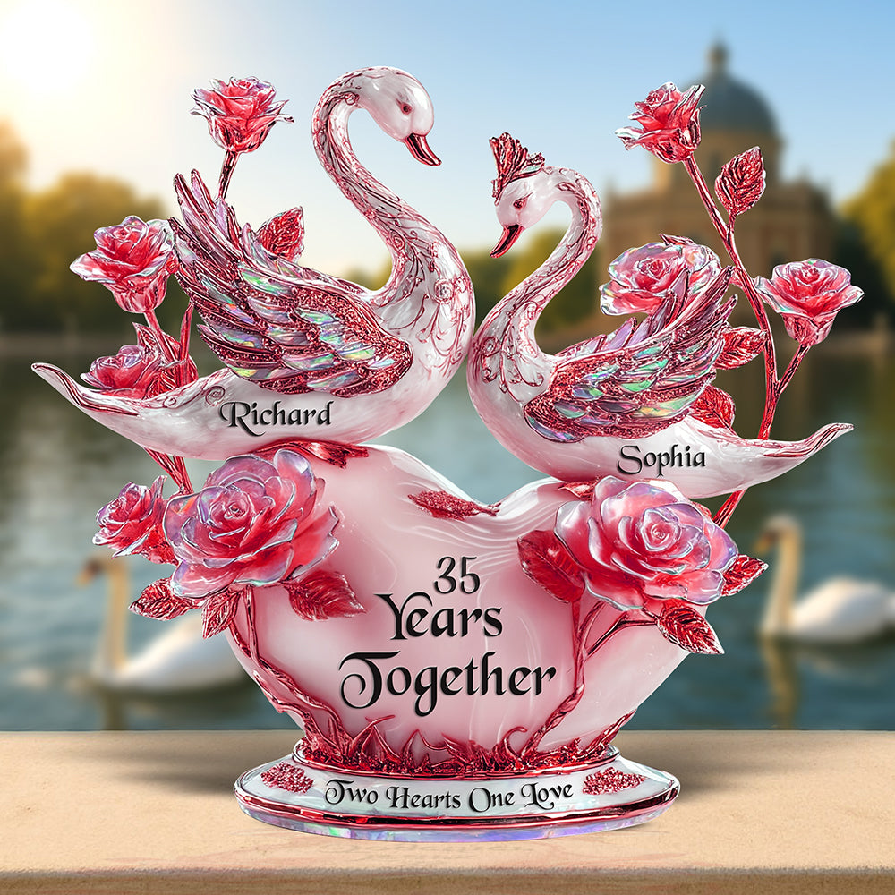 Swan Couple Plaque - Personalized Gifts For Couple 04tgqn300525-Homacus