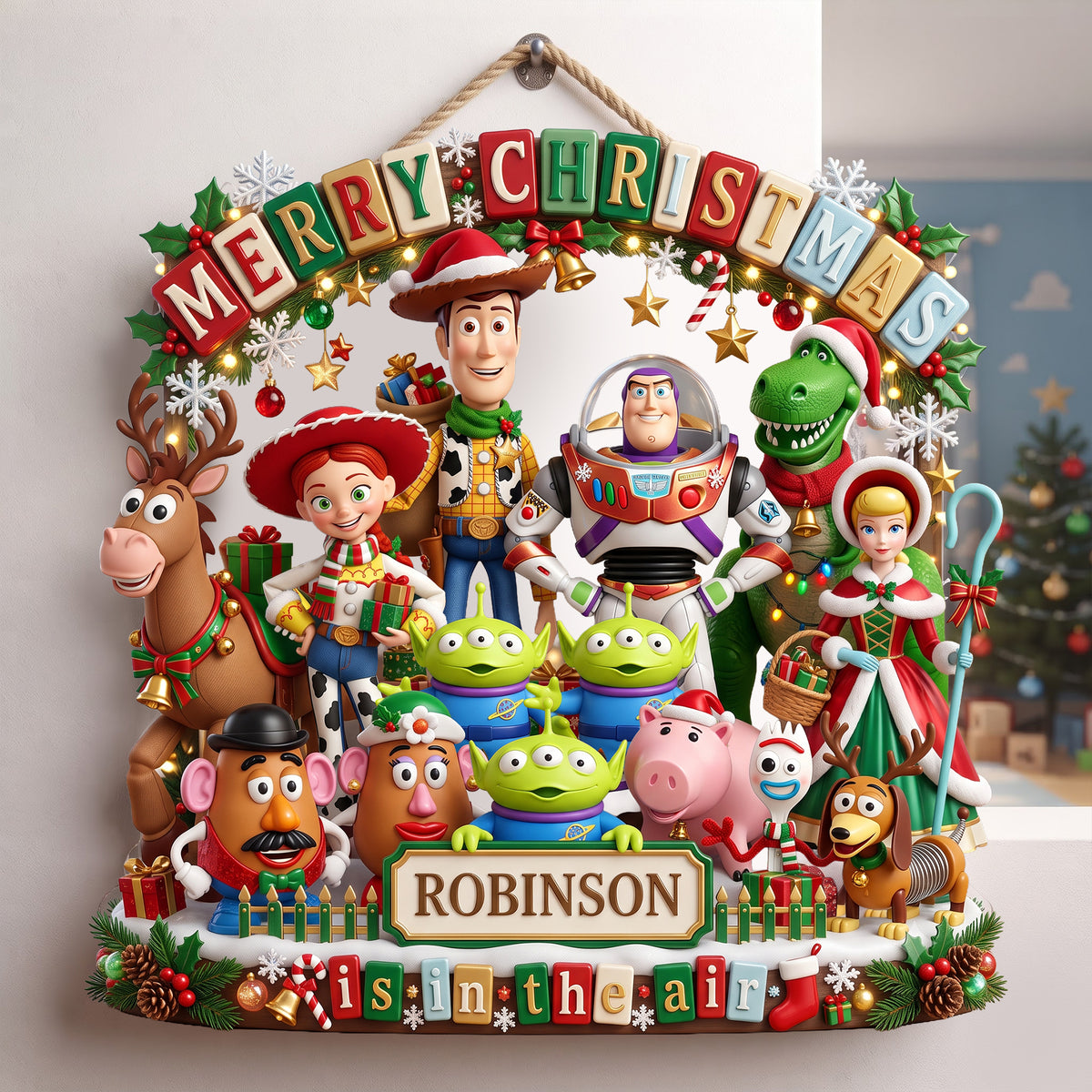 Holiday Friends Acrylic Sign – Personalized Christmas Family Keepsake 01PALU010826-Homacus