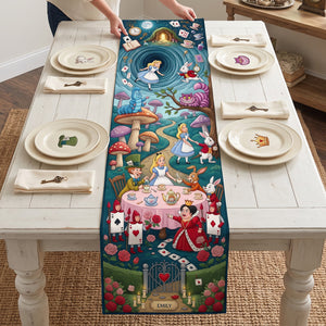 Fairy Tale Tea Party Quilted Table Runner - Personalized Gifts 01hatn130826