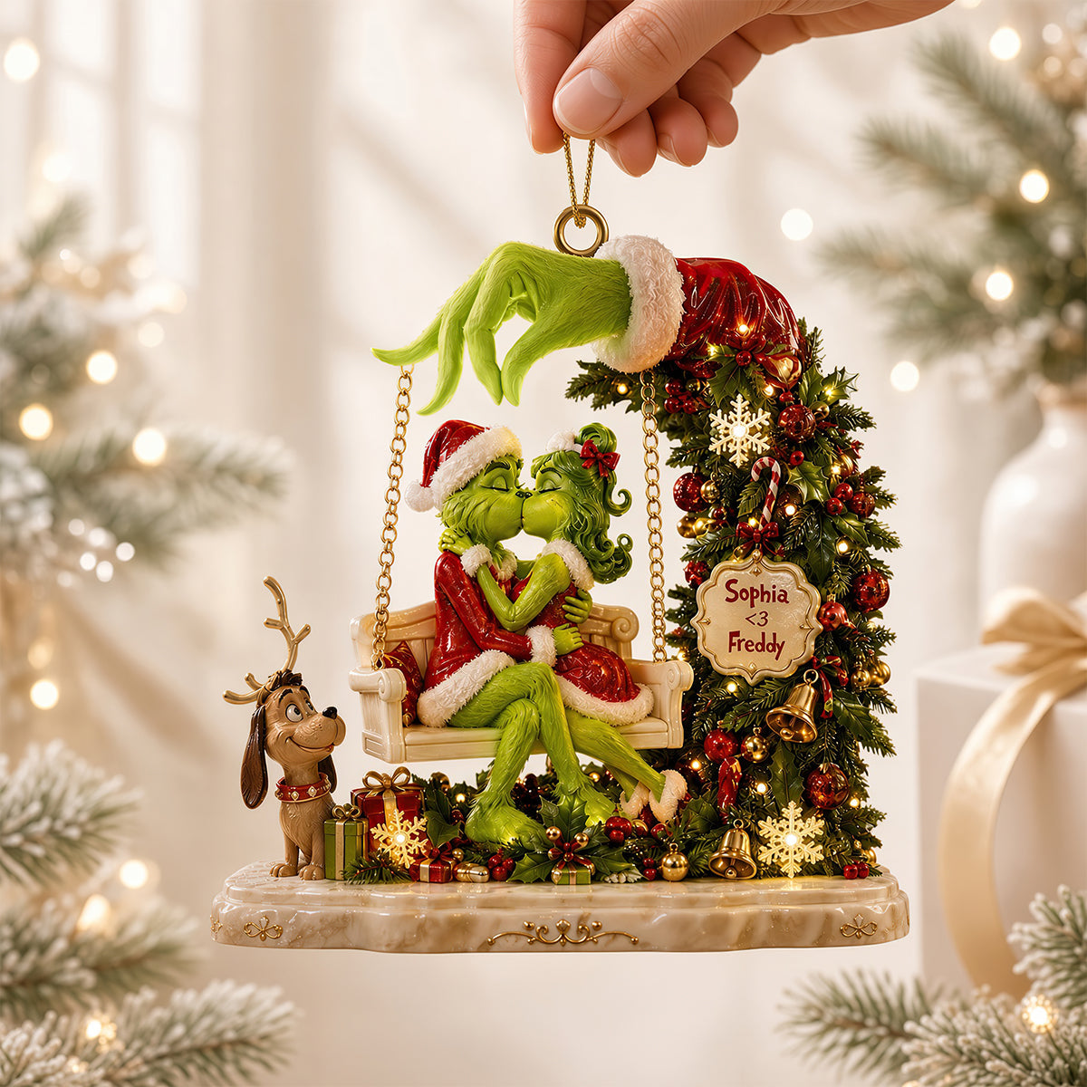 Kissing Couple Christmas Ornament - Personalized Gifts For Couple 02padt310826-Homacus