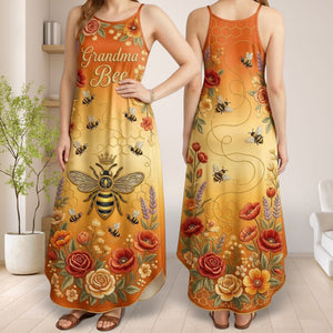 Cute Little Bee Suspender Maxi Dress - Personalized Gift For Grandma/ Mom 01PAQN200326-Homacus