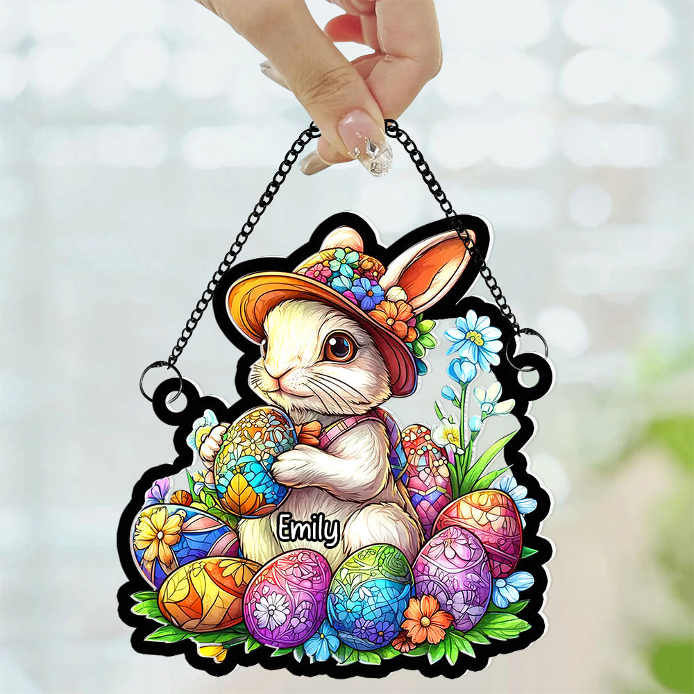 Gifts For Easter's Day Acrylic Suncatcher Rabbit Eggs 03xqqn180125-Homacus