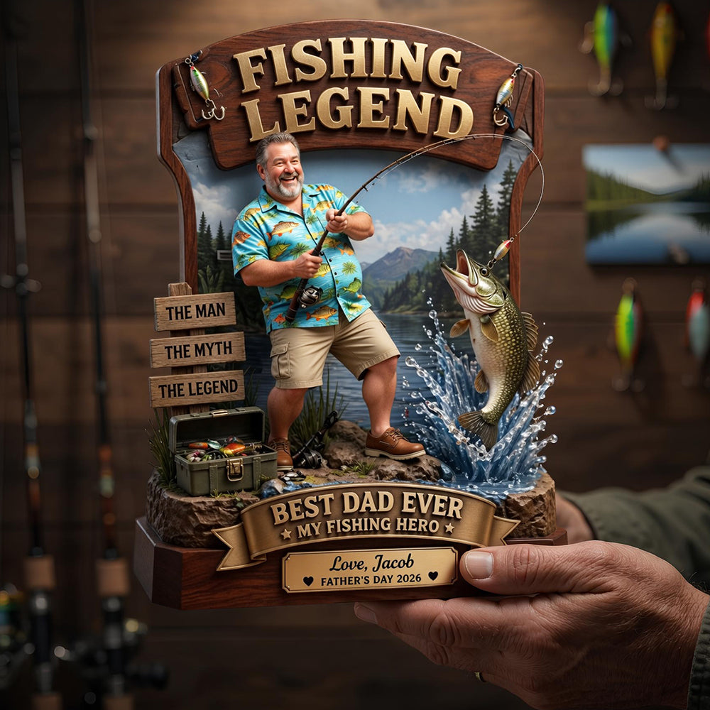 Fishing Legend Acrylic Plaque - Custom Photo Gifts For Fishing Dads 04tydt300426-Homacus
