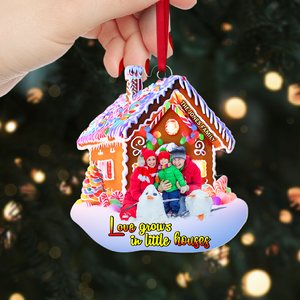 Custom Photo Gifts For Family Ornament, Love Grows In Little Houses 02TGPU240924-Homacus