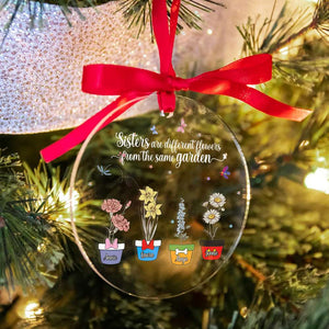 Personalized Gifts For Sisters, Christmas Ornament Sisters Are Different Flowers 01KALU301024-Homacus