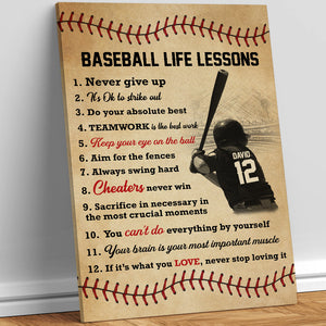 Personalized Gifts For Baseball Lover Canvas Print Baseball Life Lessons 02QHTN070225-Homacus