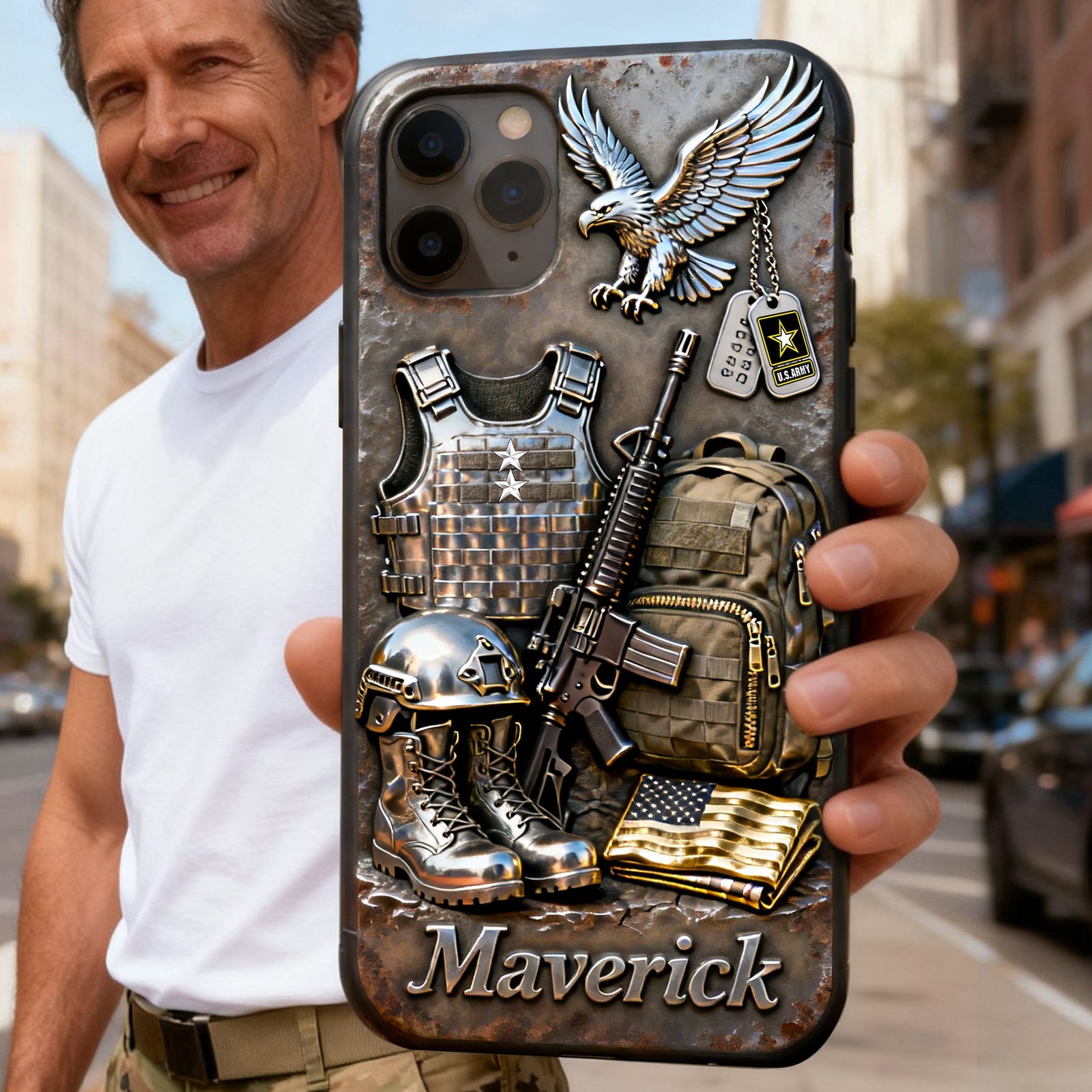 Patriotic Veteran Phone Case – Personalized Gift For Veteran 06TGLU090226-Homacus
