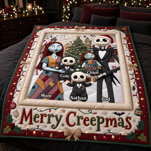 Spooky Family Merry Xmas Blanket - Personalized Christmas Gifts For Family 06padt280926