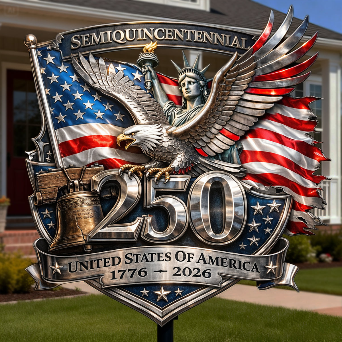 250th America Anniversary Cut Metal Sign - Gifts For Patriots 03hulu280126-Homacus