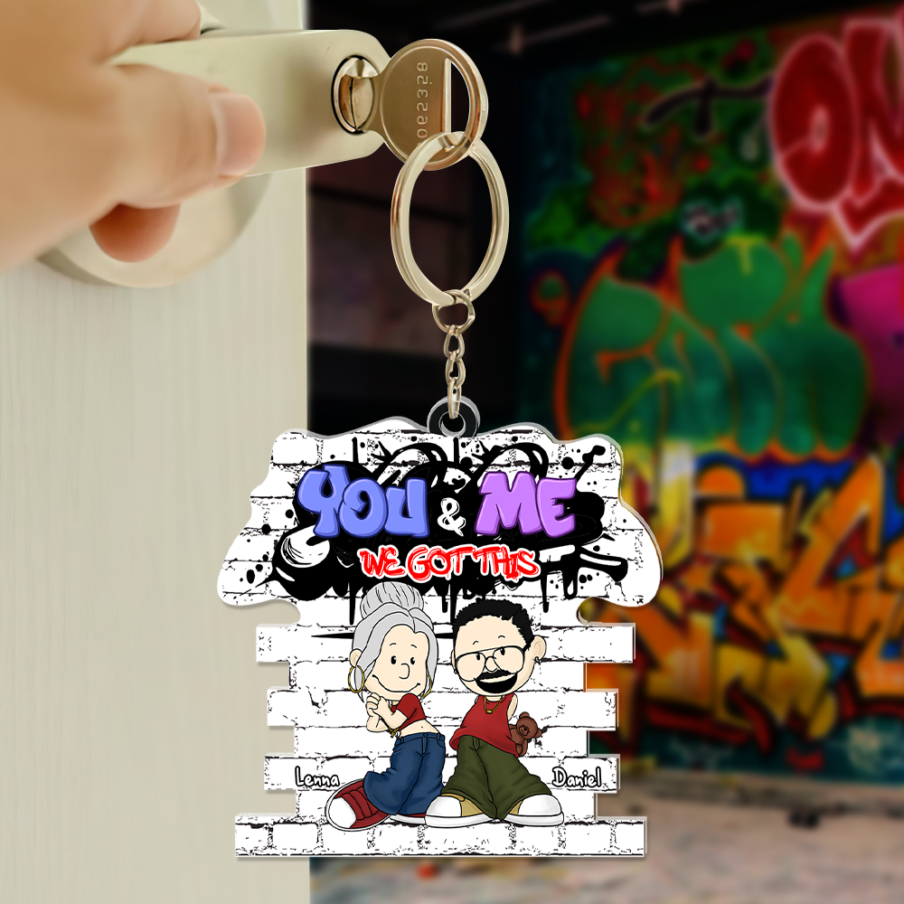 Personalized Gift For Couples Keychain Y2K Cartoon Couple 05KALU271224HG-Homacus