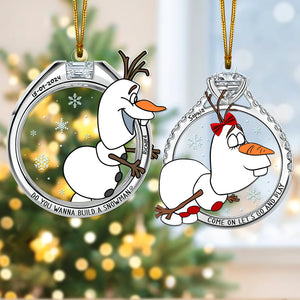 Personalized Gifts For Couple Matching Ornament, Naughty Snowman in Christmas Rings 01tgqn270924-Homacus