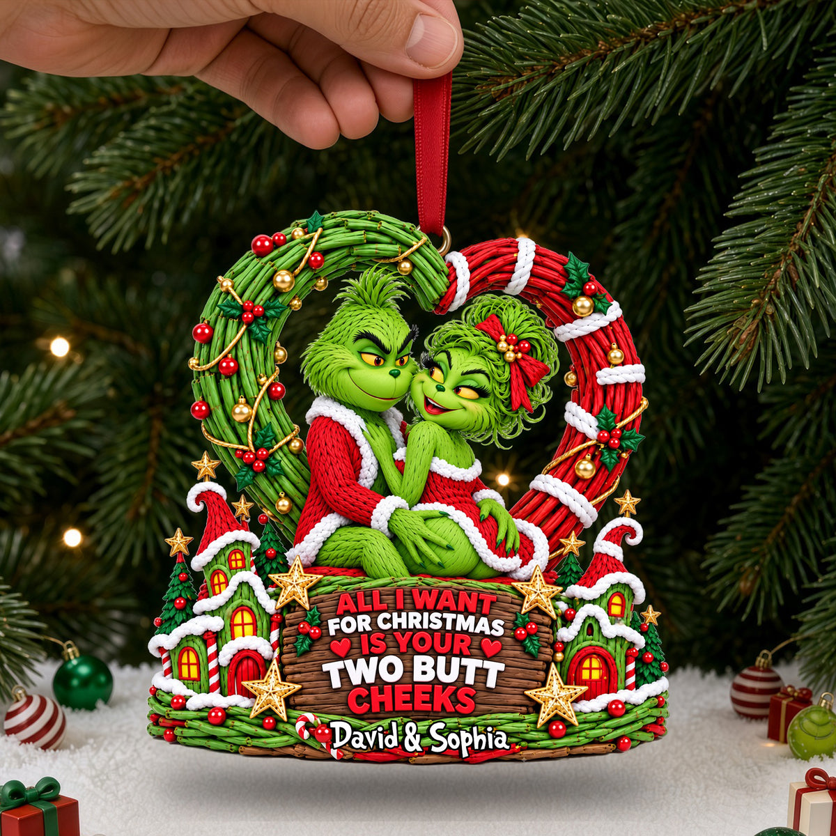 Playful Couple Acrylic Ornament - Personalized Gifts For Couple 02ohlu01102026