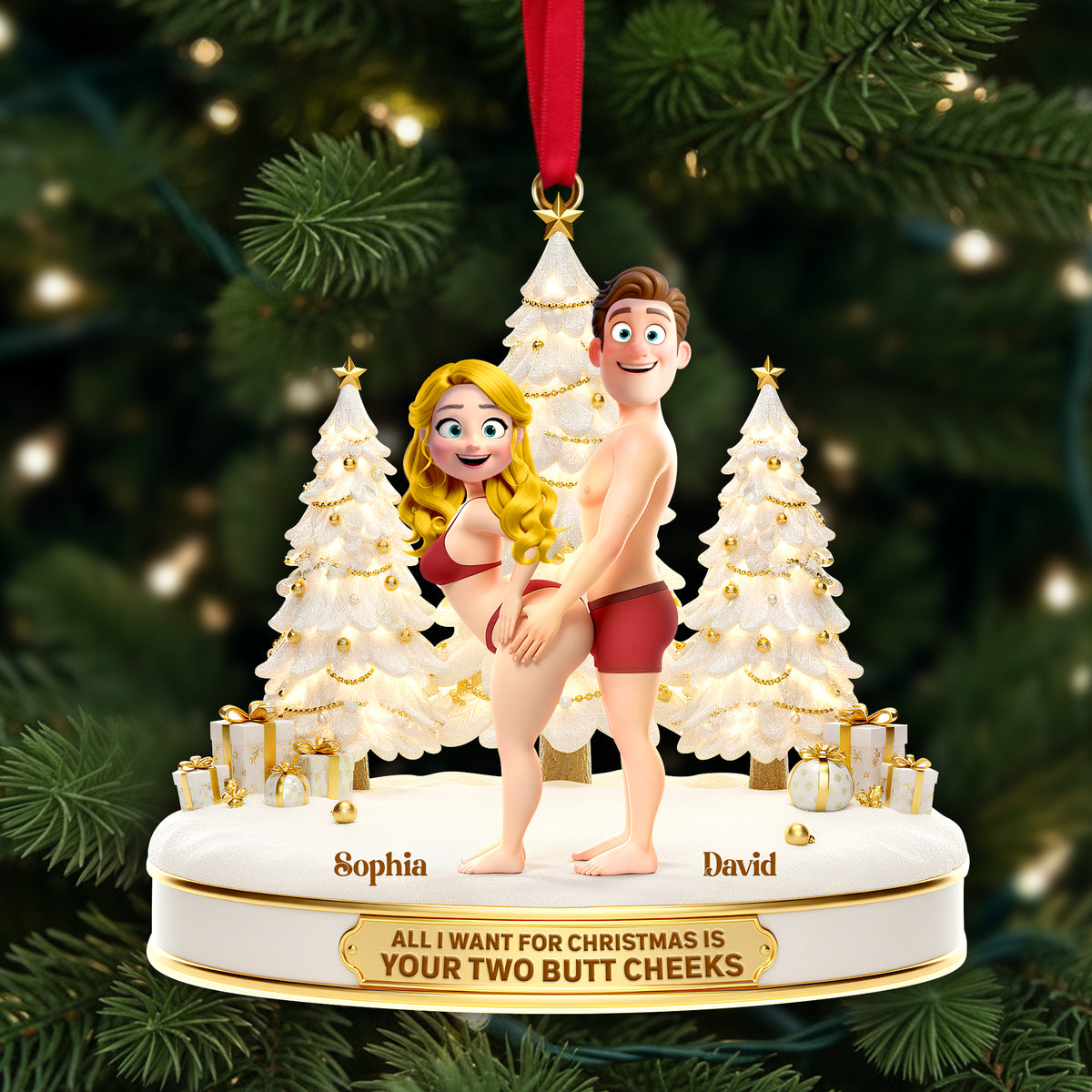 Playful Couple Acrylic Ornament - Personalized Gift For Couples 02OHLU051125-Homacus