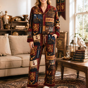 Mystic Academy Button Up Pajama Set - Personalized Gifts 02PAQN250826