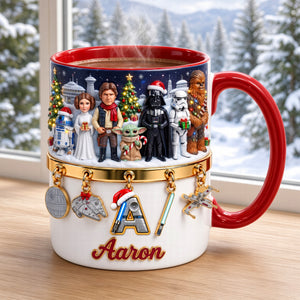 Warriors Merry Xmas In The Universe Accent Mug - Personalized Christmas Gifts 01tyqn280926