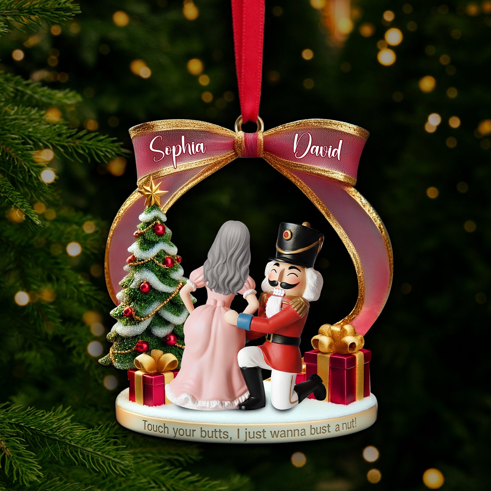 Cheeky Touch Couple Ornament - Personalized Christmas Gift For Couples 02TGLU190925-Homacus