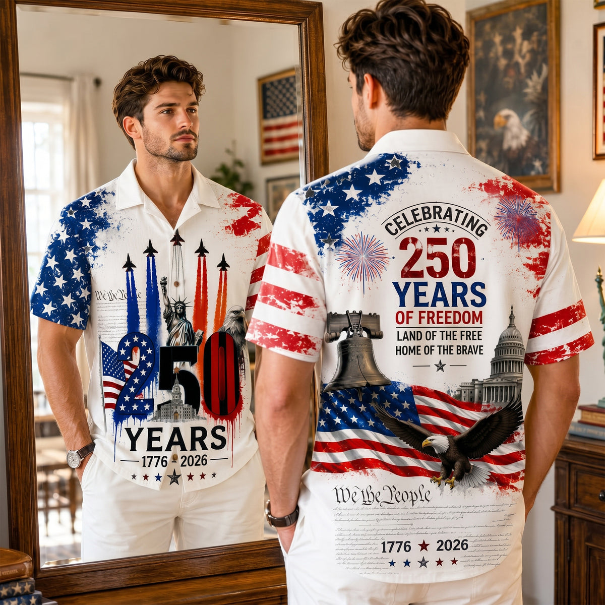 Proud American - Celebrated America 250th Anniversary Hawaiian Shirt - Gifts For Patriots 03nalu280526-Homacus