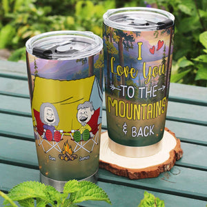 Personalized Gifts For Camping Couple Tumbler, Happy Campers Couple 01qhtn150125pa I Love You To The Mountains And Back-Homacus