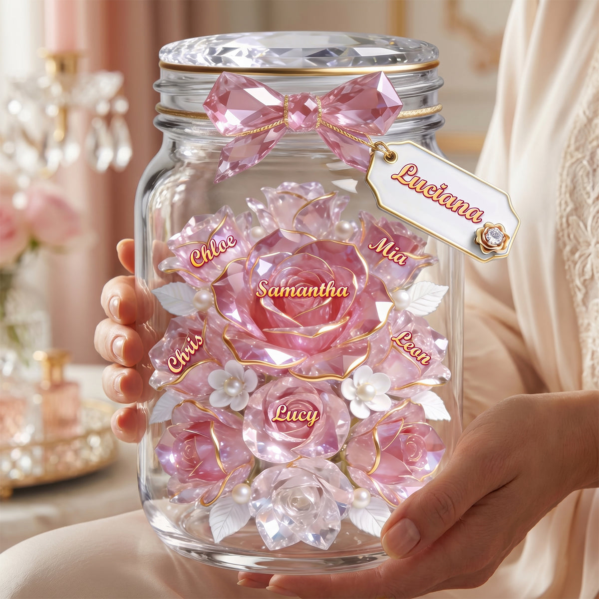 Mom Jar Of Flowers Acrylic Plaque - Personalized Gifts For Mother 01pgdh110426-Homacus