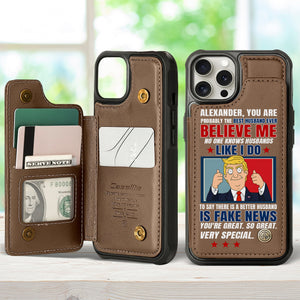 Personalized Gifts For Couple Flip Wallet Phone Case, Terrific Husband & Wife 03QHLU200225HG-Homacus