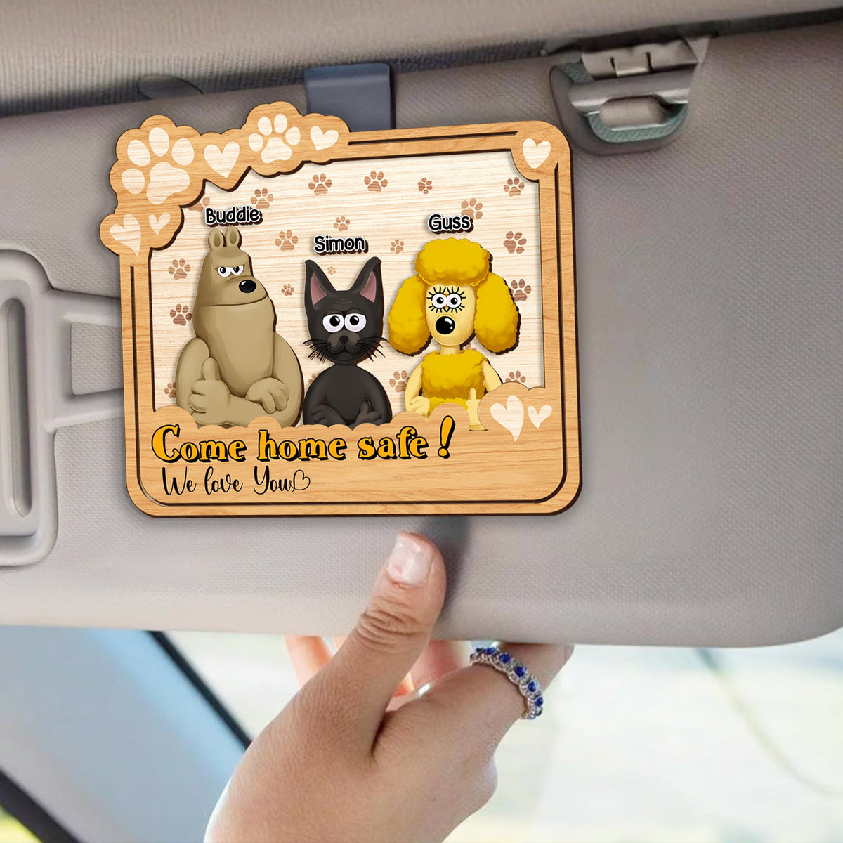 Personalized Car Visor Clip For Parents, Come Home Safe 01KALU200225PA-Homacus