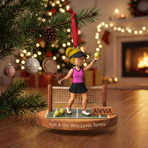 Tennis Girl Ornament - Personalized Gifts For Tennis Lover Christmas Ornament 01TTTN260926