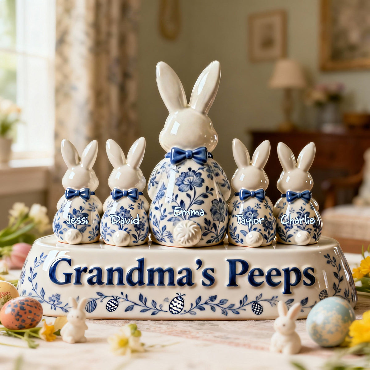 Toile de jouy Grandma Peeps Acrylic Plaque - Personalized Gifts For Easter Day Grandma Plaque 06NALU290126-Homacus