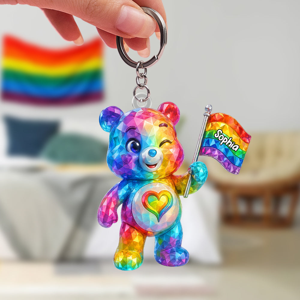 Cute Bear LGBT Keychain - Personalized Gifts For LGBT 05hutn290525-Homacus