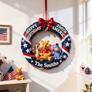 Adorable Characters Celebrating USA 250th Anniversary Wood Sign - Personalized Gifts For Family 06pglu120226-Homacus