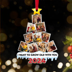 Personalized Gift For Couples, Acrylic Old Couple Photo Christmas Ornament 04HUPU250924 ct141124-Homacus