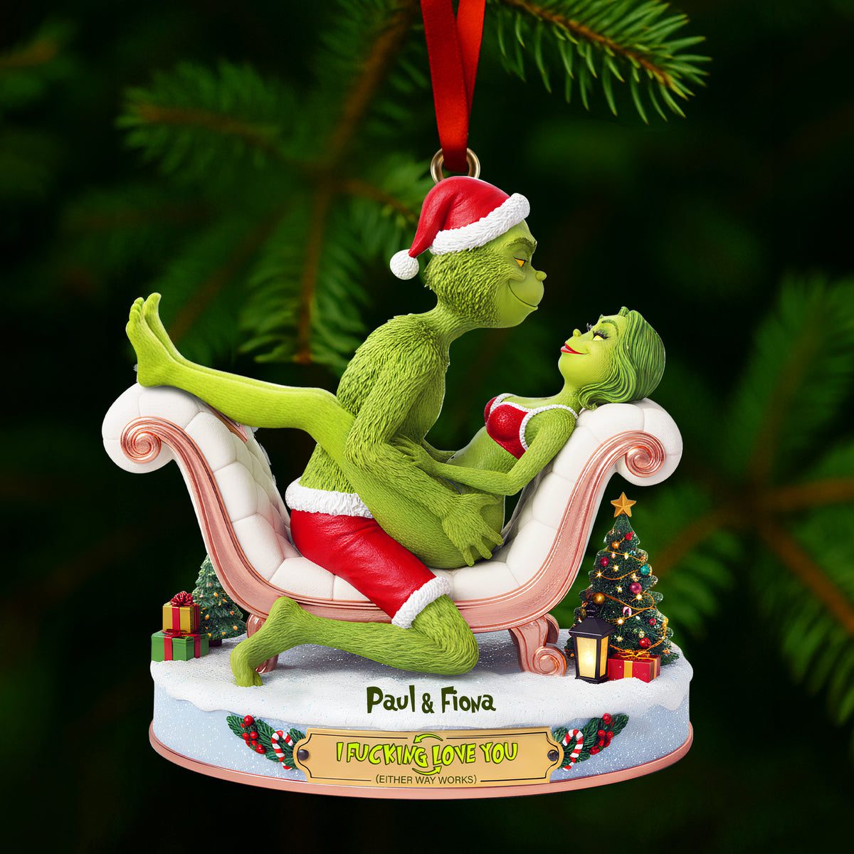 Naughty Green Couple Ornament - Personalized Gifts For Couples 01OHLU101025-Homacus