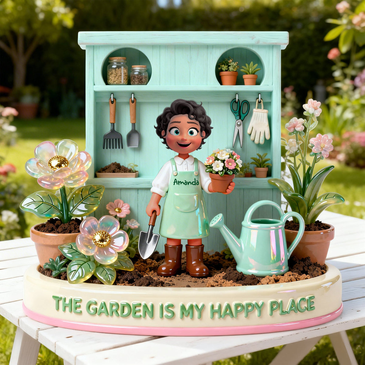 Happy Garden Acrylic Plaque - Personalized Gifts For Gardeners 05PGLU130226-Homacus