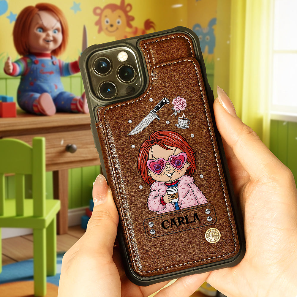 Horror Character Leather Flip Wallet Phone Case - Personalized Gifts For Horror Lovers 03nata200825-Homacus