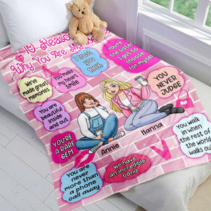 Personalized Gifts For Besties Blanket Reasons Why You Are My Bestie 04KALU031224HH-Homacus