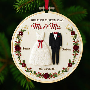 Couple Wedding Christmas Ornament Personalized Gifts For Couple 10PGDT041125-Homacus