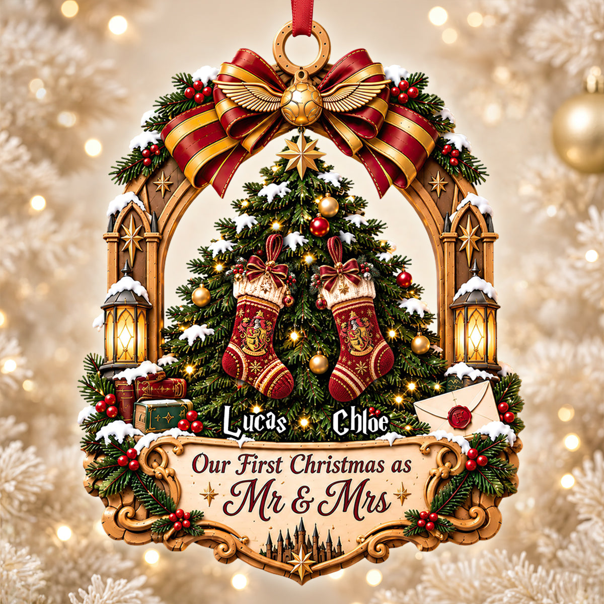 Our First Christmas Together Acrylic Ornament - Personalized Christmas Gifts For Couples 04todt221026-Homacus