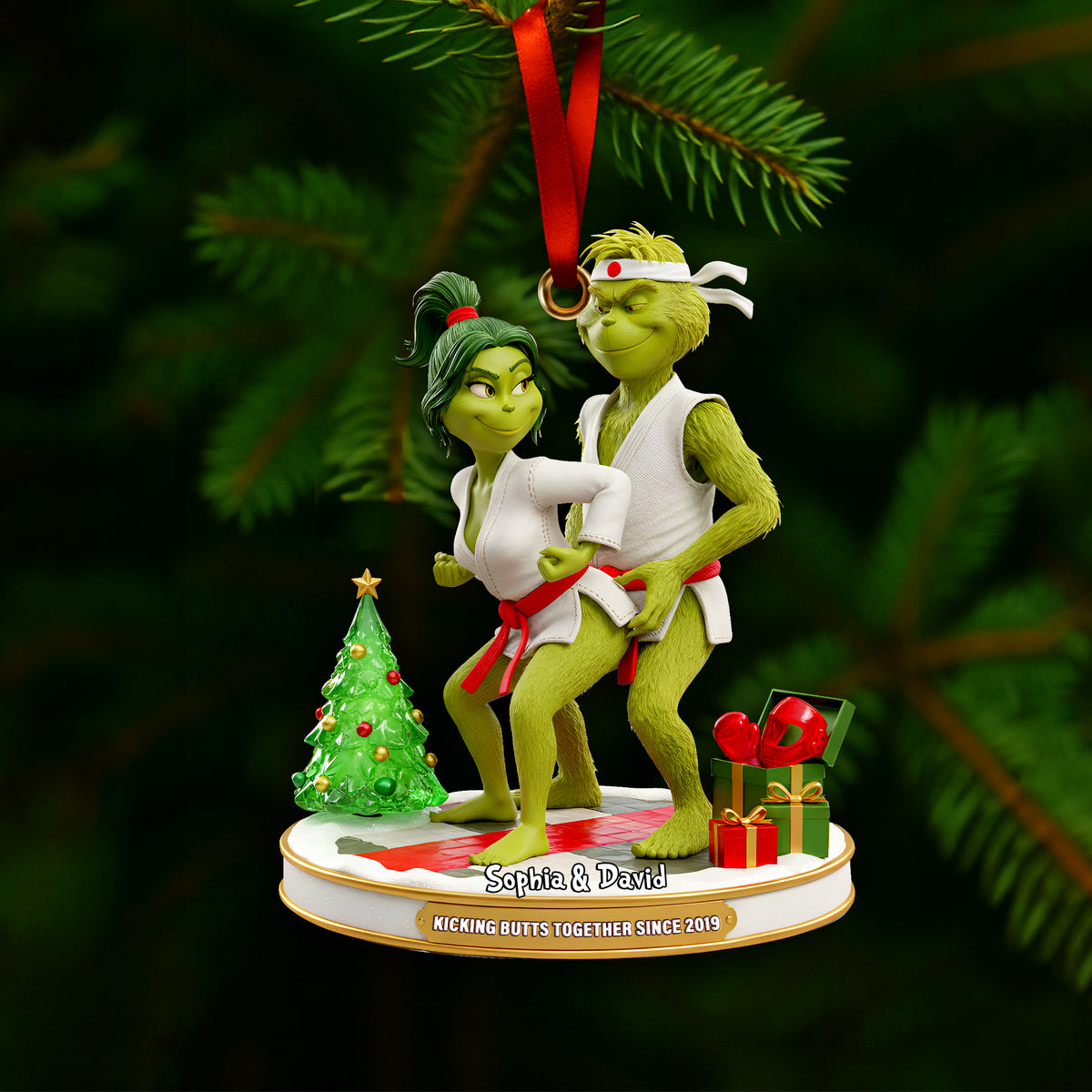 Karate Couple Acrylic Ornament - Personalized Gift For Couples 06OHLU291025-Homacus