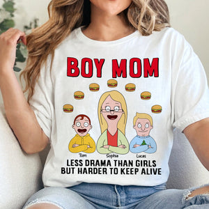 Personalized Gifts For Mom Shirt 04totn080325hg Boy Mom - Less Drama Than Girls But Harder To Keep Alive-Homacus