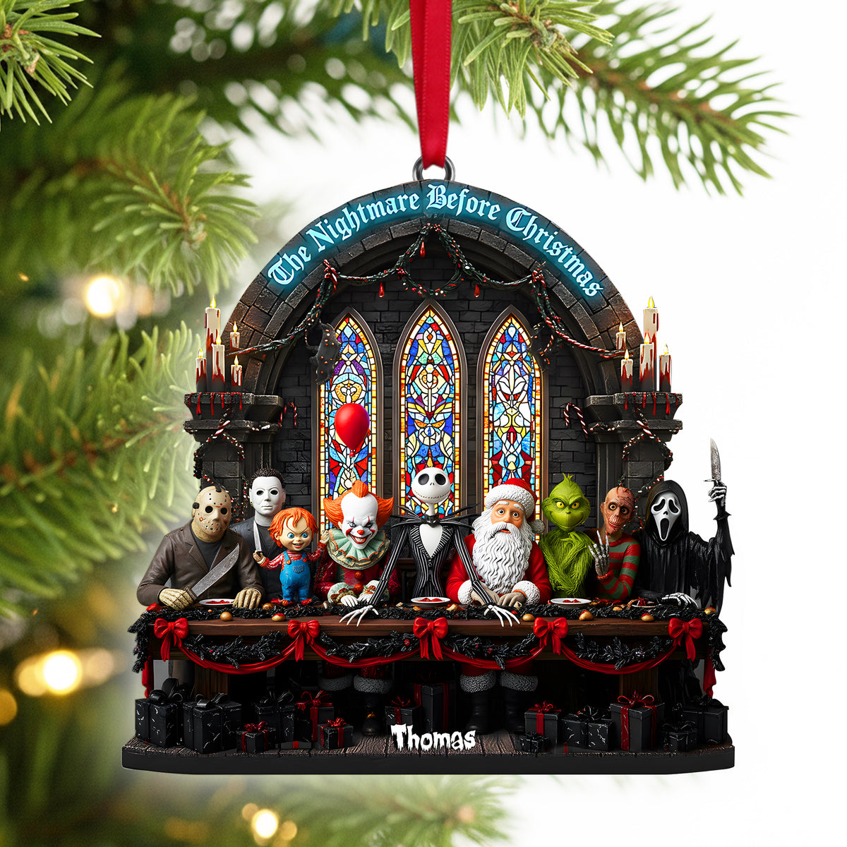 The Nightmare Feast Christmas Ornament Personalized Gifts for Horror Fans 03PALU061025-Homacus