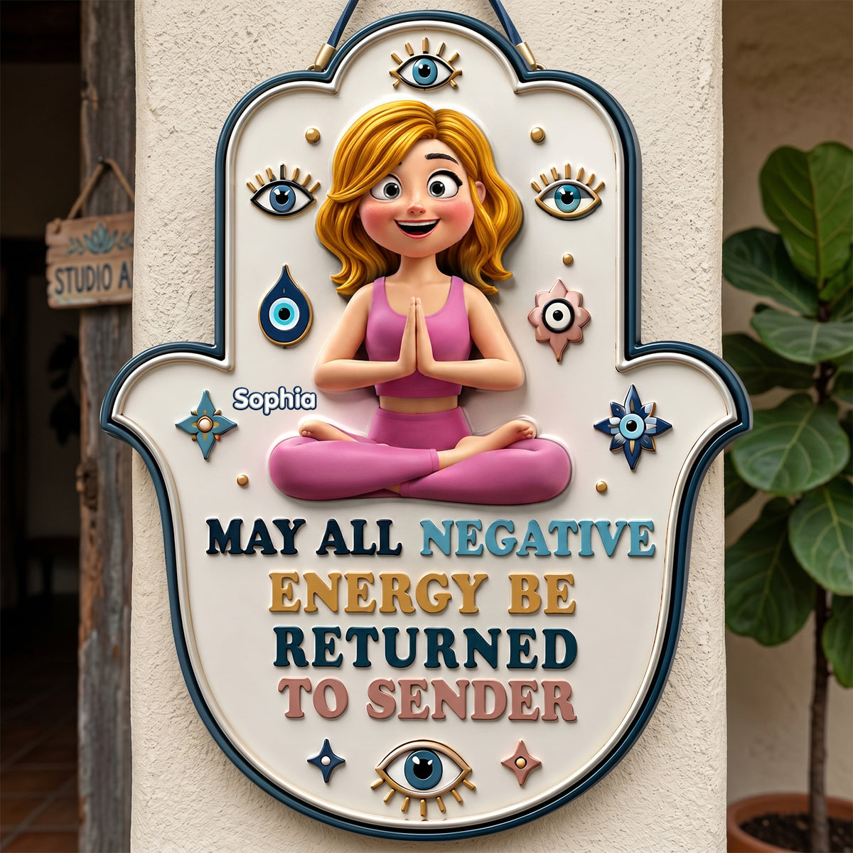 Good Vibes Metal Sign - Personalized Gifts For Yoga Lovers 04NALU180624-Homacus