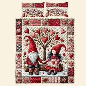 Romantic Couple Heart Quilt Bedding Set Special Line 04XQMH070125-Homacus