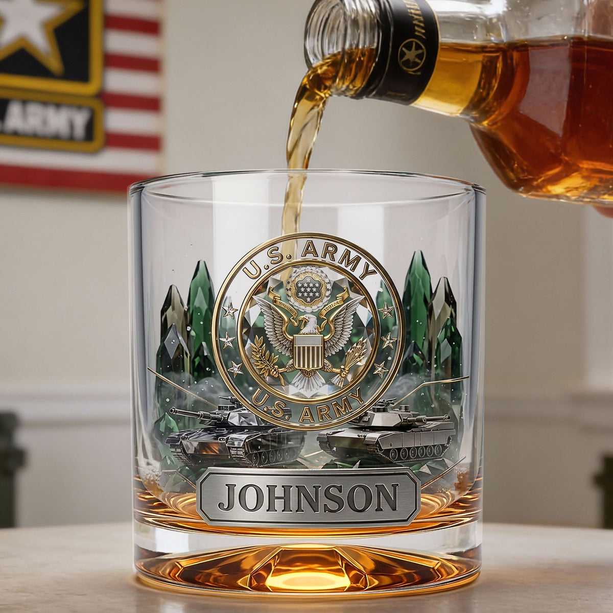 Military Forces 11oz Round Glass - Personalized Gifts For Military Personnel 01palu221225-Homacus