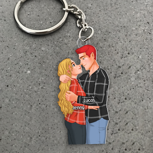 Personalized Gifts For Couple Keychain Romance Couple 021ACPU111124DA-Homacus