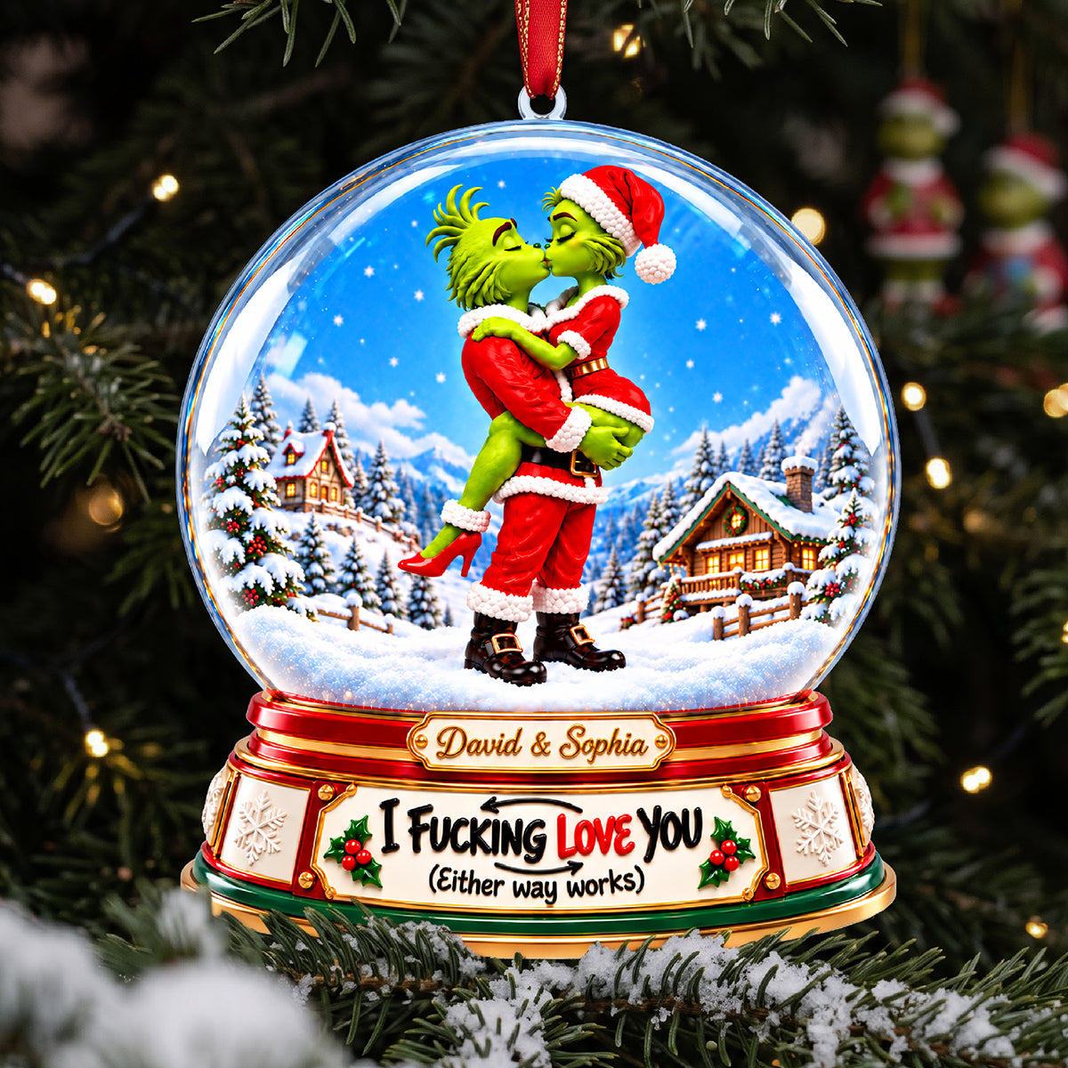 Furry Naughty Couple Ornament - Personalized Christmas Gifts For Couples 05tyta161026-Homacus