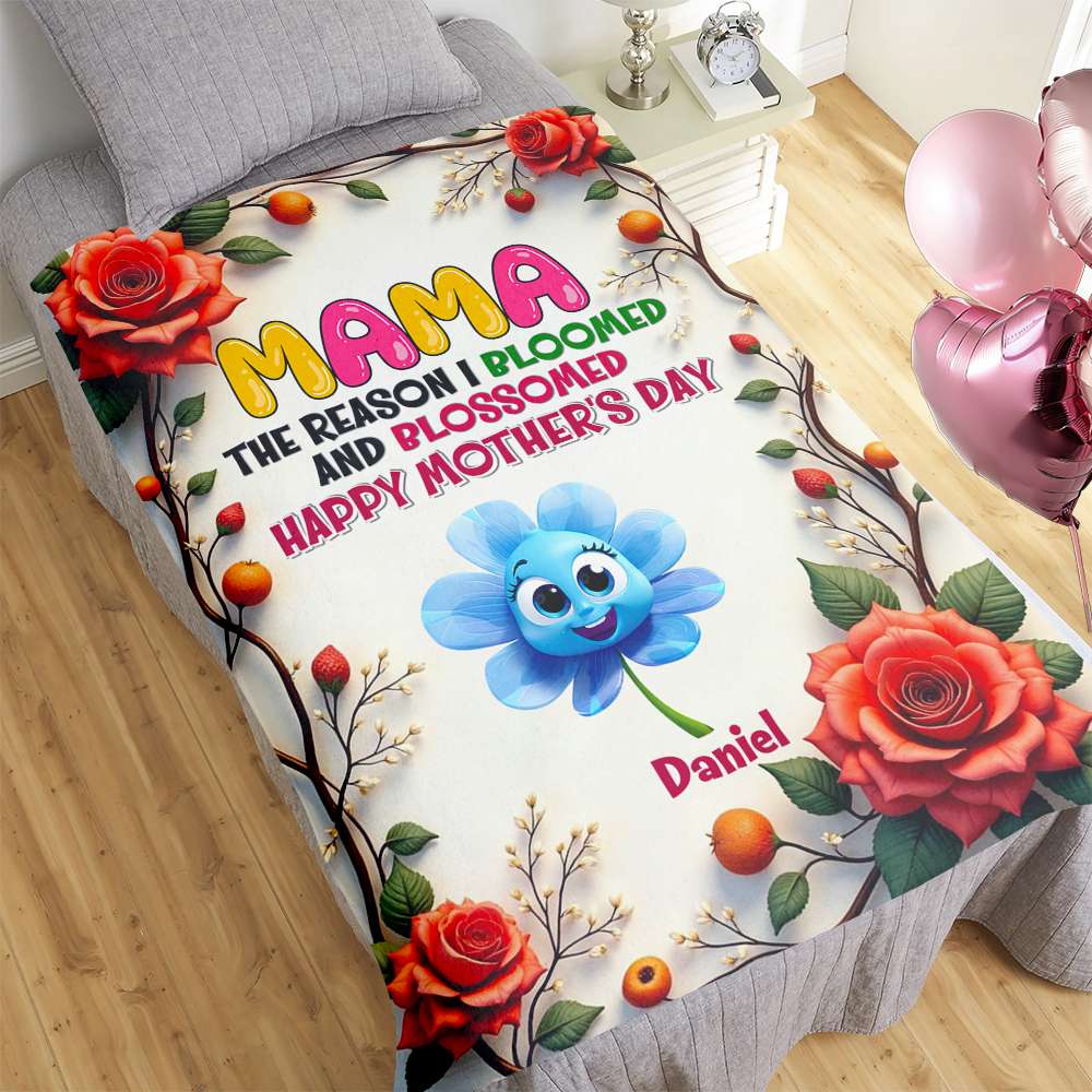 Personalized Gift For Mom Blanket Bloom Flowers 04KALU080125-Homacus