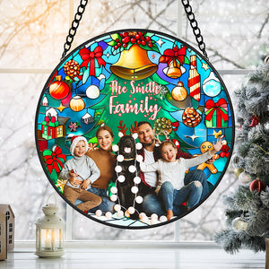 Custom Photo Round Stain Glass Suncatcher Christmas Gifts For Family 04XQMH270924-Homacus