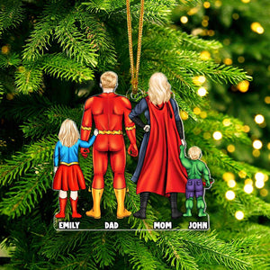 Personalized Gift For Family Christmas Ornament Hero Family 02HUMH231124PA