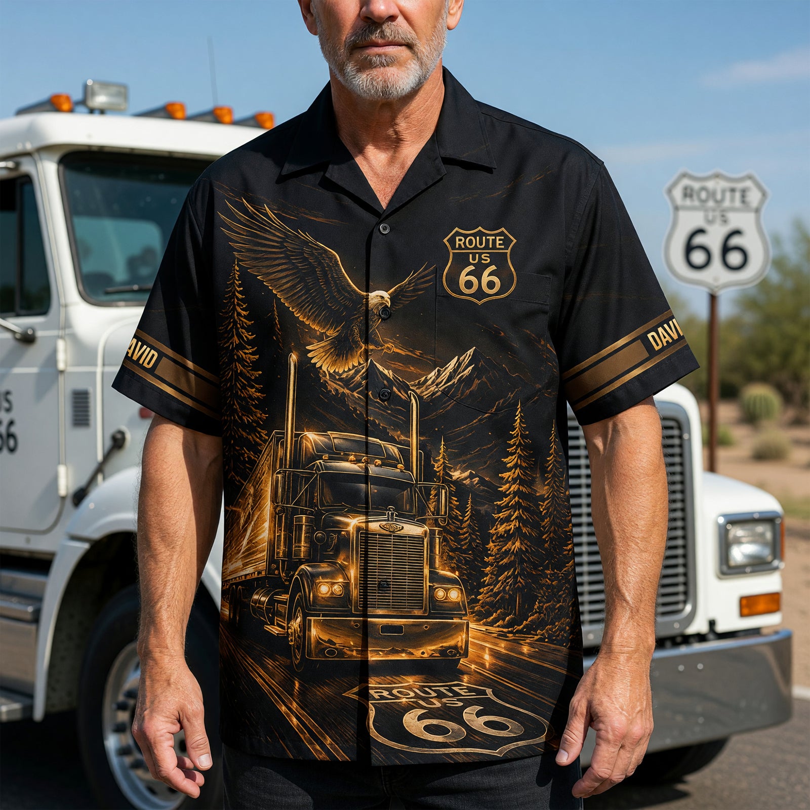 Trucking On Legendary Road Hawaiian shirt - Personalized Gift For Truckers 04qhqn220626-Homacus