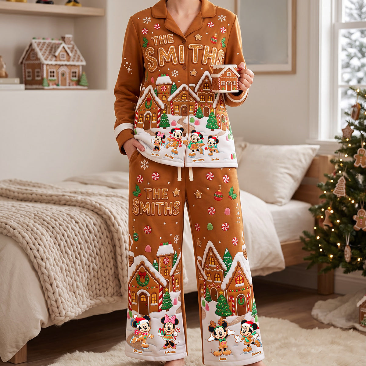 Cute Gingerbread Family Pajama Set - Personalized Gift For Christmas 02PATA270826-Homacus